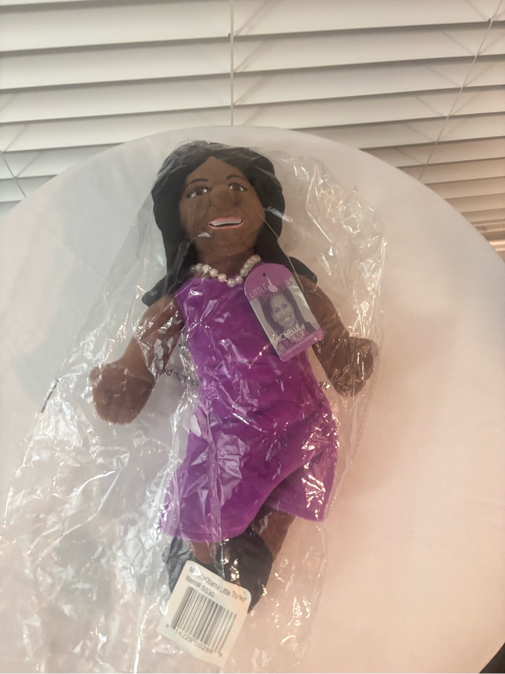 The Unemployed Philosophers Guild Michelle Obama Little Thinker Plush Doll Tag - Picture 8 of 13